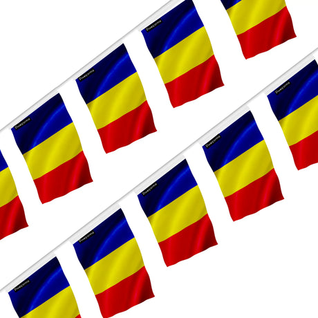 Guirlande drapeau roumanie en polyester à accrocher
