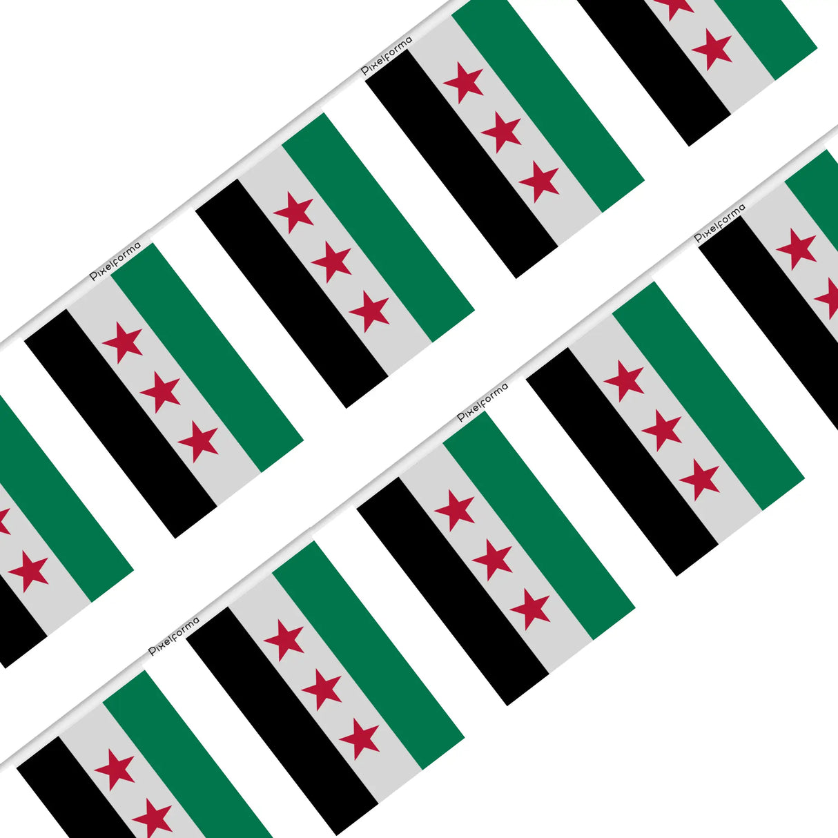 Guirlande drapeau syrie polyester usage extérieur prolongé
