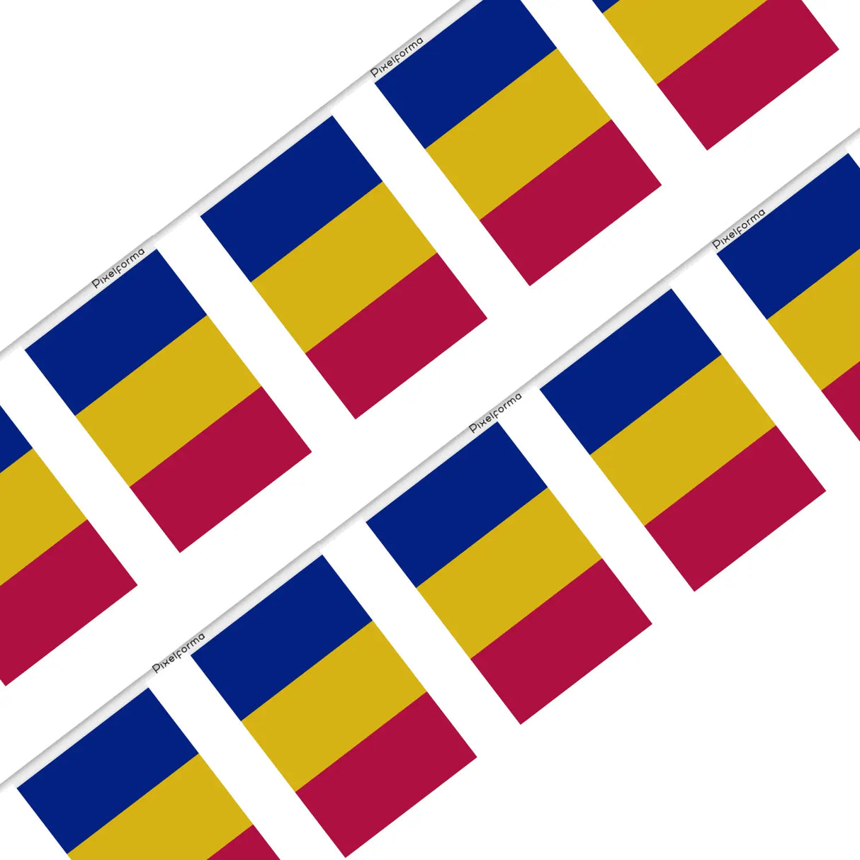 Guirlande drapeau tchad en polyester - pixelforma