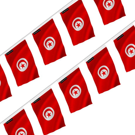 Guirlande drapeau tunisie en polyester à accrocher