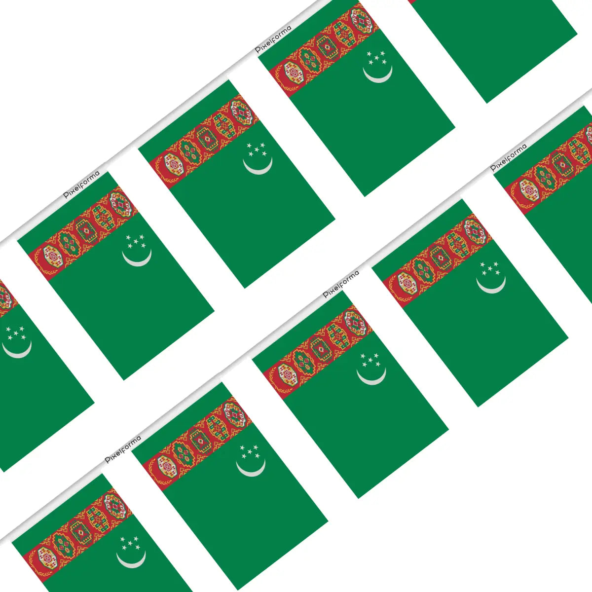 Guirlande drapeau turkménistan - pixelforma