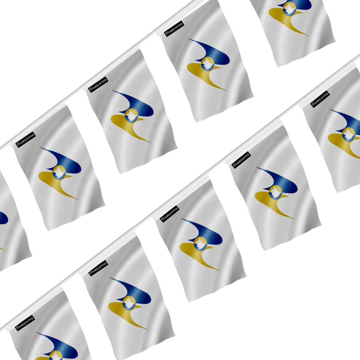 Guirlande drapeau union économique eurasiatique polyester festif
