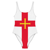 Maillot de bain 1 pièce drapeau guernesey - pixelforma