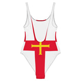 Maillot de bain 1 pièce drapeau guernesey - pixelforma