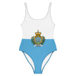 Maillot de bain 1 pièce drapeau saint-marin - pixelforma