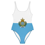 Maillot de bain 1 pièce drapeau saint-marin - pixelforma
