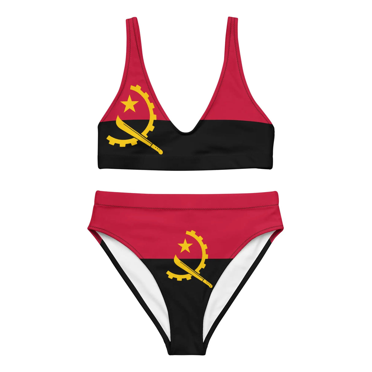Maillot de bain drapeau angola en polyester recyclé femme