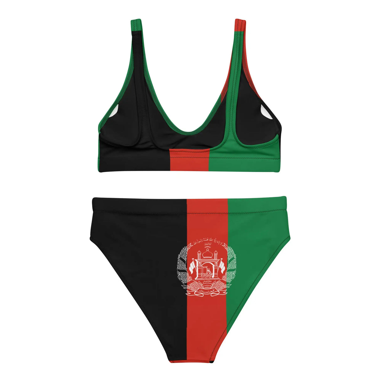 Maillot de bain femme drapeau afghanistan polyester recyclé