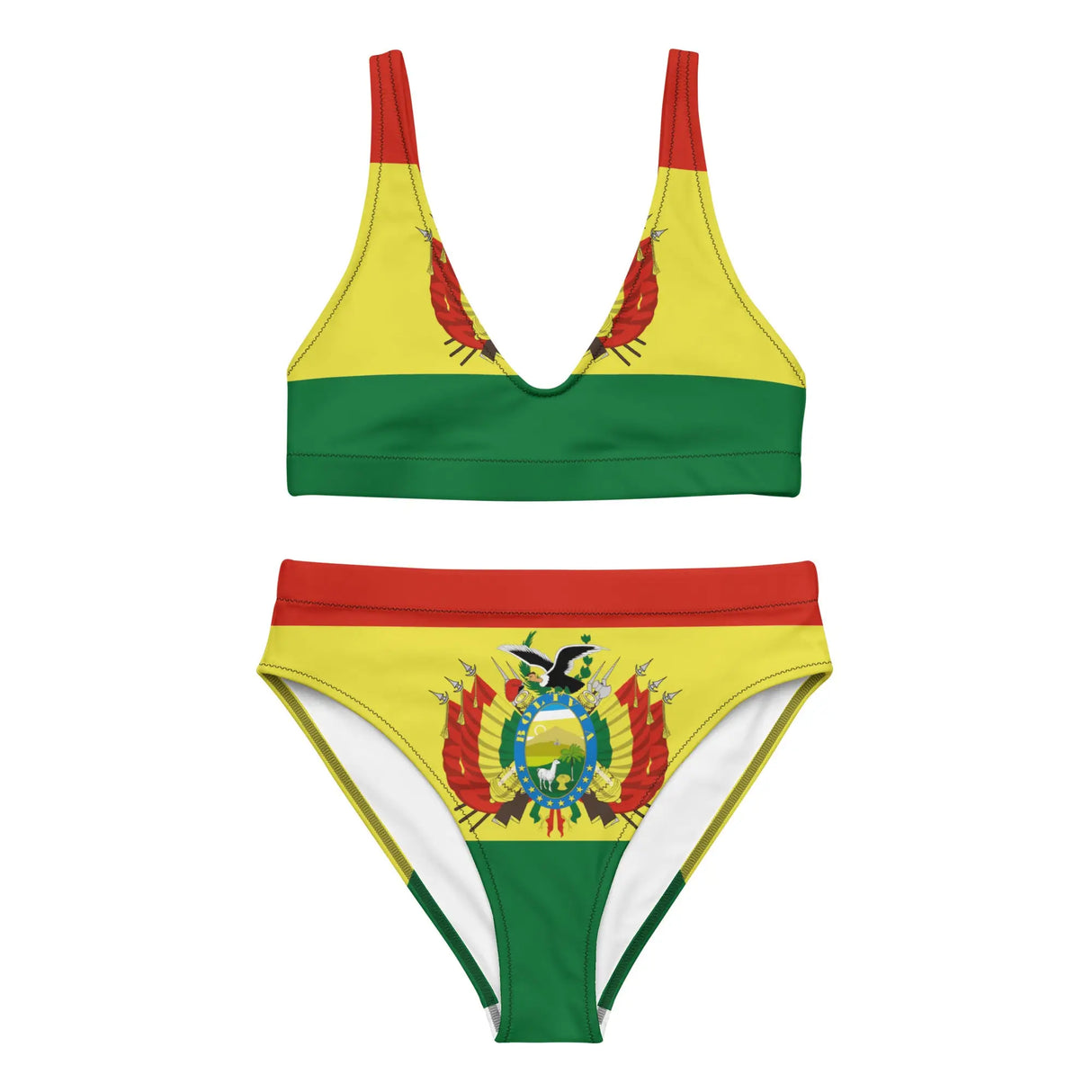Maillot de bain femme drapeau bolivie polyester recyclé