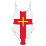 Maillot de bain femme drapeau guernesey coupe brésilienne