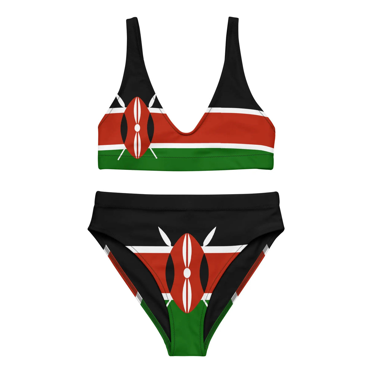 Maillot de bain femme drapeau kenya polyester recyclé