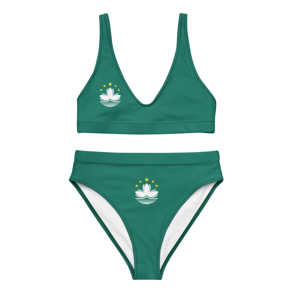 Maillot de bain femme drapeau macao polyester recyclé élégant