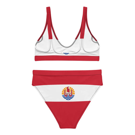 Maillot de bain femme drapeau polynésie française polyester