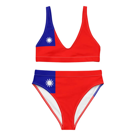 Maillot de bain femme drapeau taïwan polyester recyclé