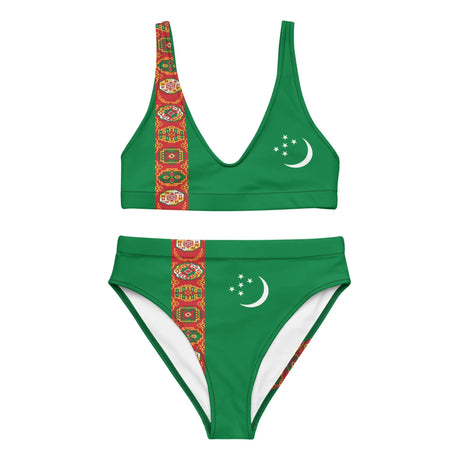 Maillot de bain femme drapeau turkménistan polyester recyclé