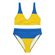 Maillot de bain ukraine motif drapeau en polyester recyclé