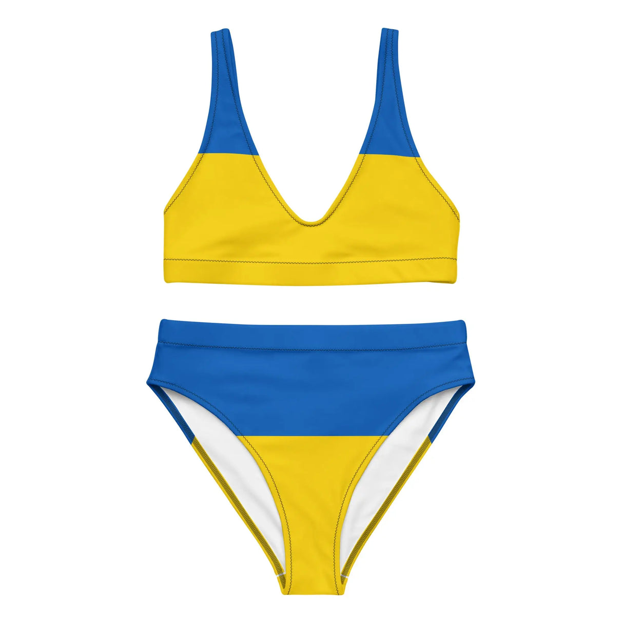Maillot de bain ukraine motif drapeau en polyester recyclé