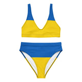 Maillot de bain ukraine motif drapeau en polyester recyclé