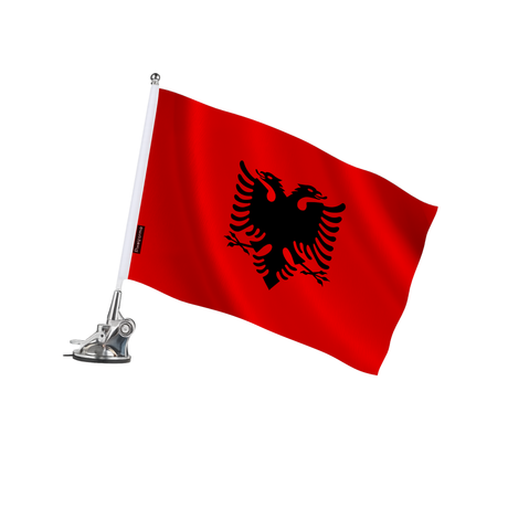 Mât à ventouse drapeau albanie en polyester - pixelforma