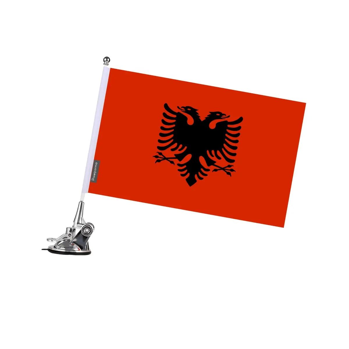 Mât à ventouse drapeau albanie en polyester - pixelforma