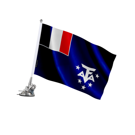 Mât à ventouse drapeau antarctique françaises en polyester - pixelforma