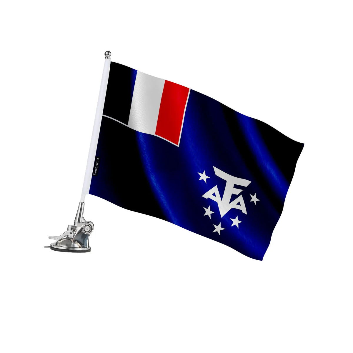 French Antarctic flag suction cup pole polyester stainless steel ...
