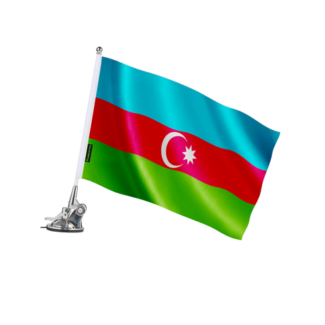 Mât à ventouse drapeau azerbaïdjan en polyester - pixelforma