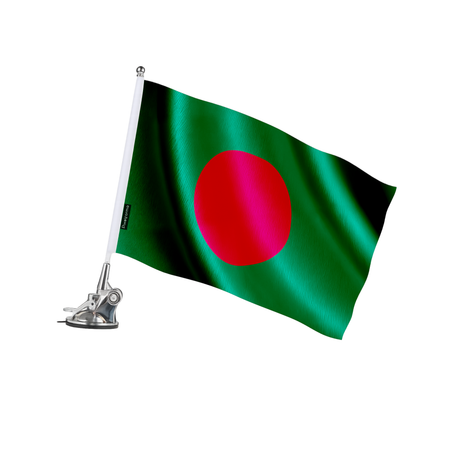 Mât à ventouse drapeau bangladesh en polyester - pixelforma