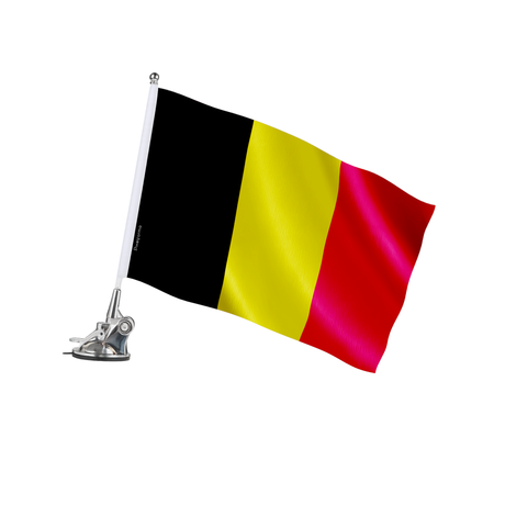 Mât à ventouse drapeau belgique en polyester - pixelforma