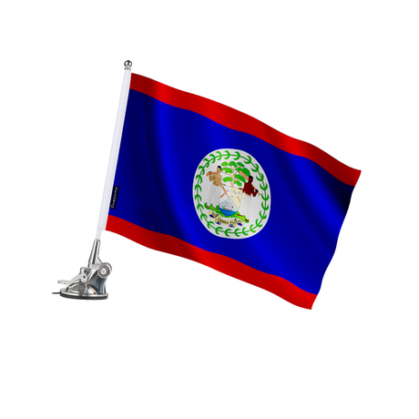 Mât à ventouse drapeau belize en polyester - pixelforma