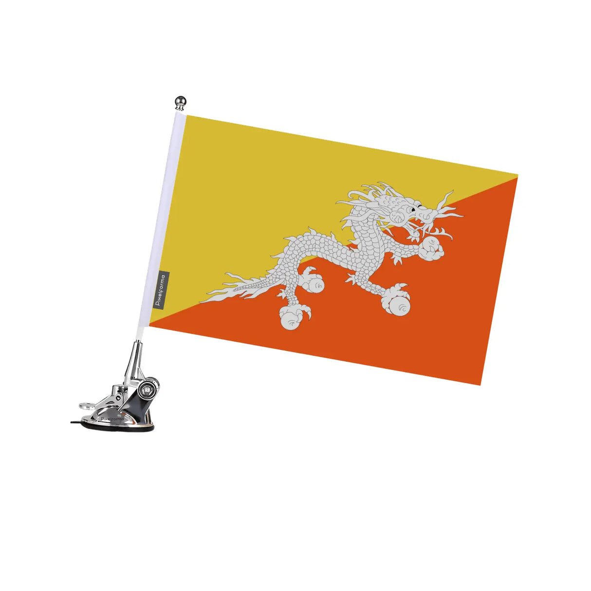 Mât à ventouse drapeau bhoutan en polyester - pixelforma