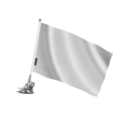Mât à ventouse drapeau blanc polyester acier inoxydable