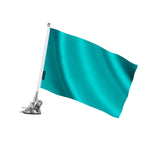 Mât à ventouse drapeau bleu tuquoise foncé polyester inox