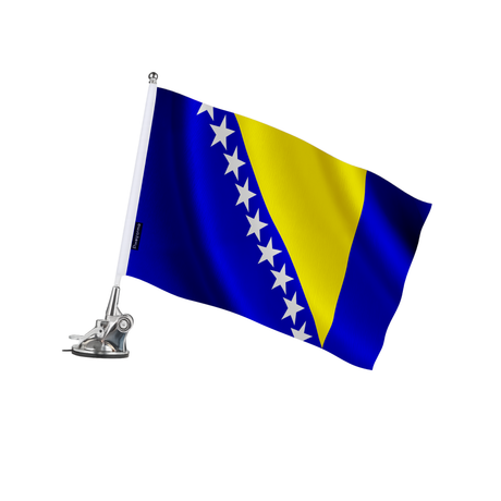 Mât à ventouse drapeau bosnie-herzégovine en polyester - pixelforma