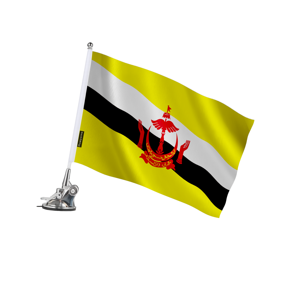 Mât à ventouse drapeau brunei en polyester - pixelforma