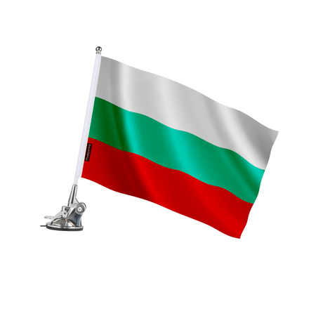 Mât à ventouse drapeau bulgarie en polyester - pixelforma