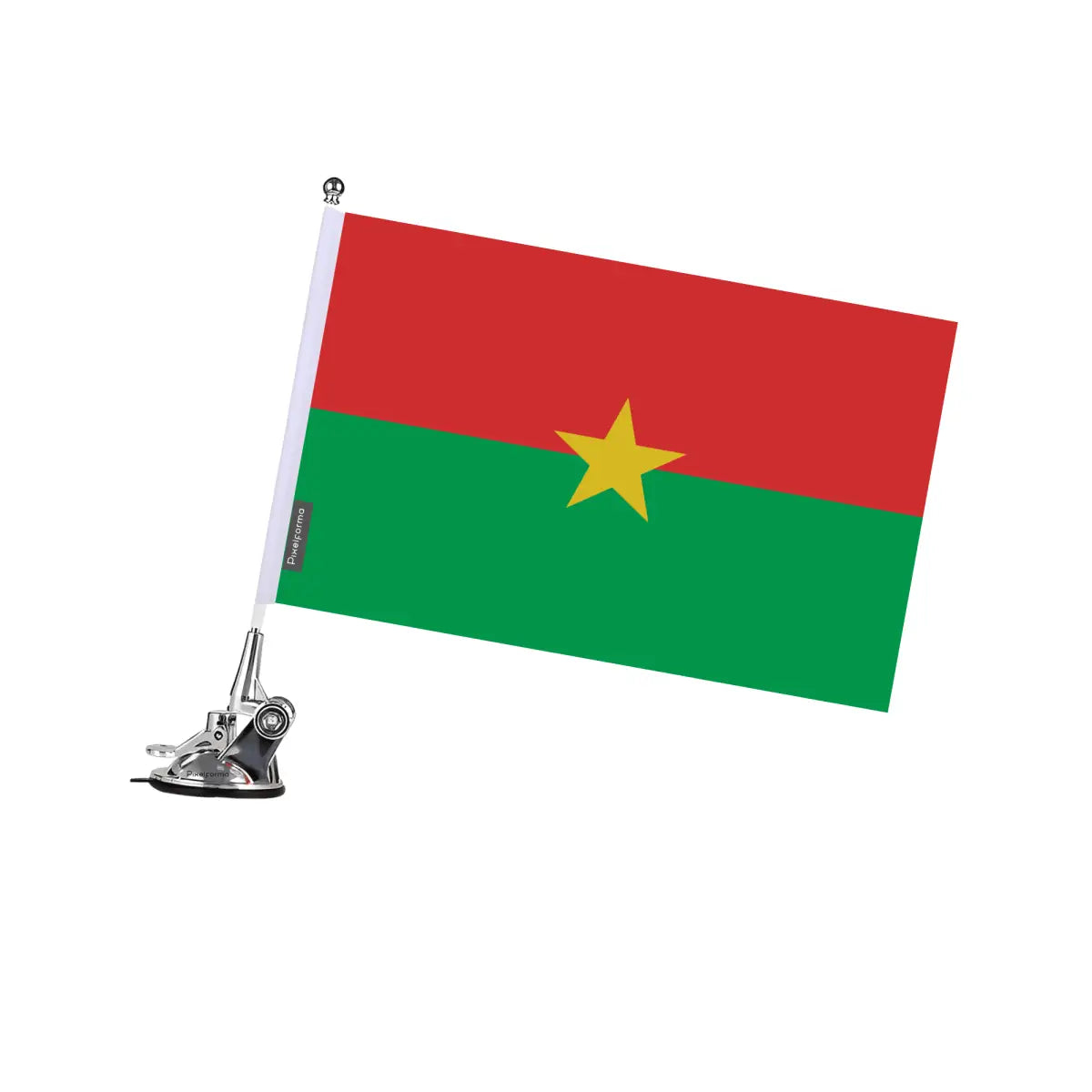 Mât à Ventouse Drapeau Burkina Faso en Polyester - Pixelforma 