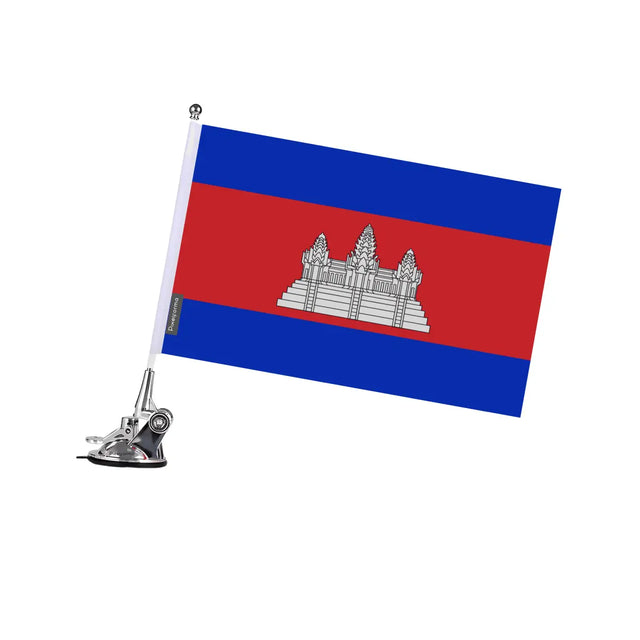 Mât à Ventouse Drapeau Cambodge en Polyester - Pixelforma 