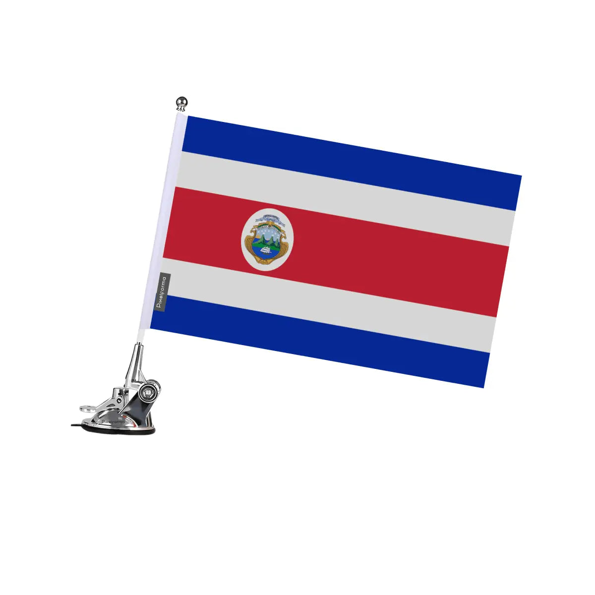 Mât à Ventouse Drapeau Costa Rica en Polyester - Pixelforma 