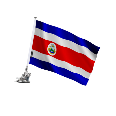 Mât à ventouse drapeau costa rica en polyester - pixelforma