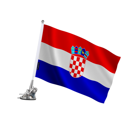 Mât à ventouse drapeau croatie en polyester - pixelforma