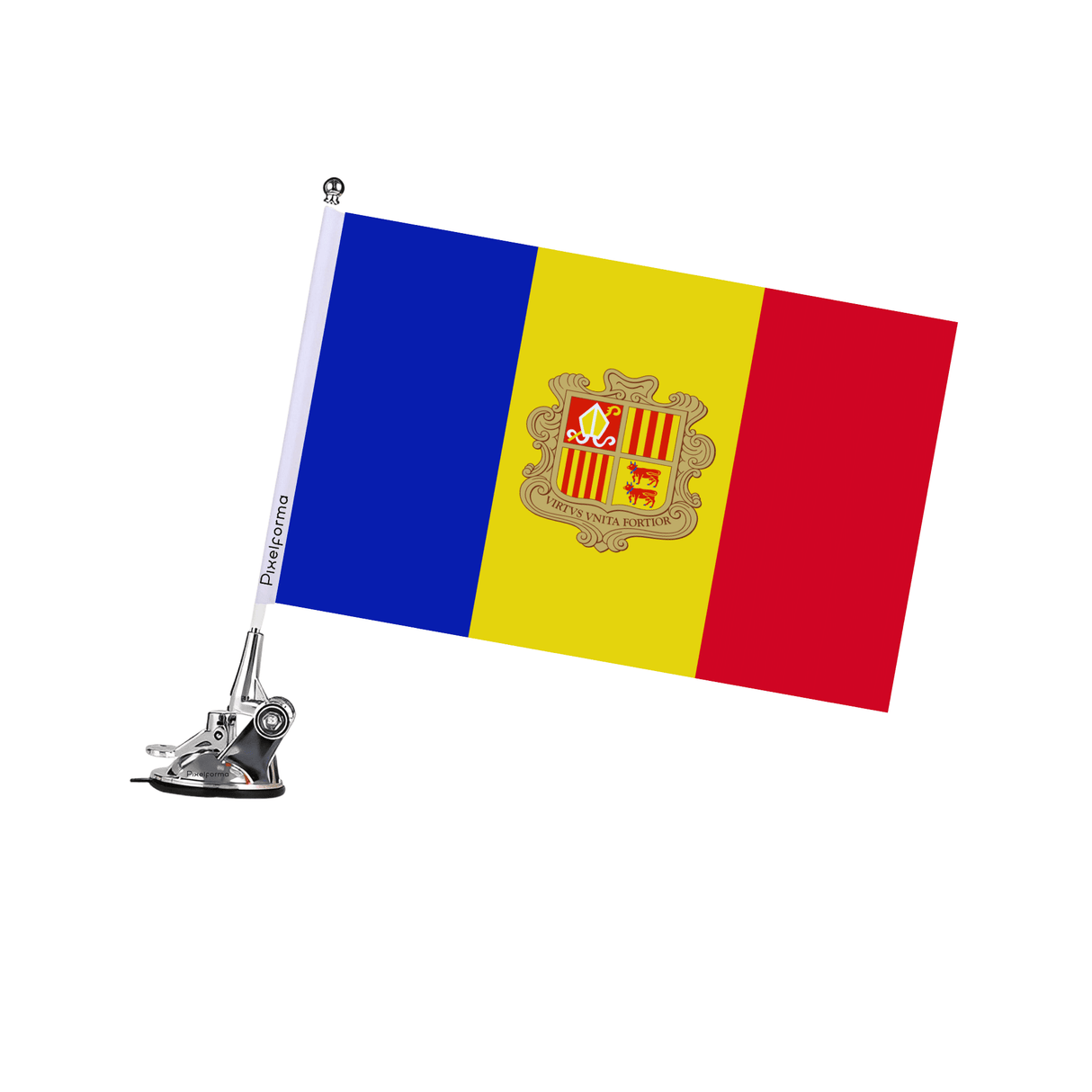 Mât à Ventouse Drapeau d'Andorre - Pixelforma