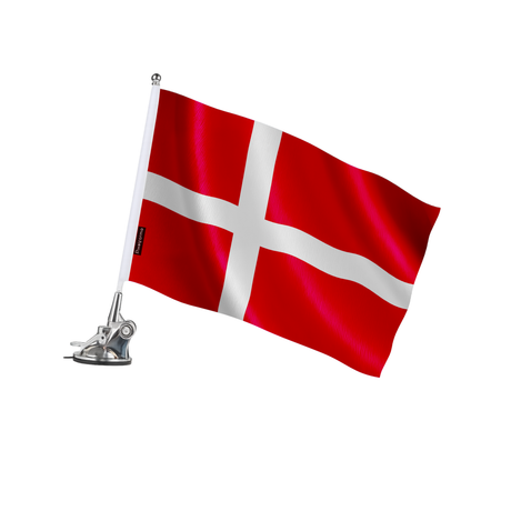 Mât à ventouse drapeau danemark en polyester - pixelforma