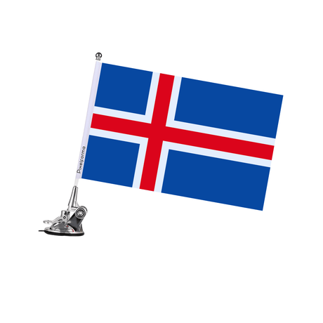 Mât à Ventouse Drapeau de l'Islande - Pixelforma