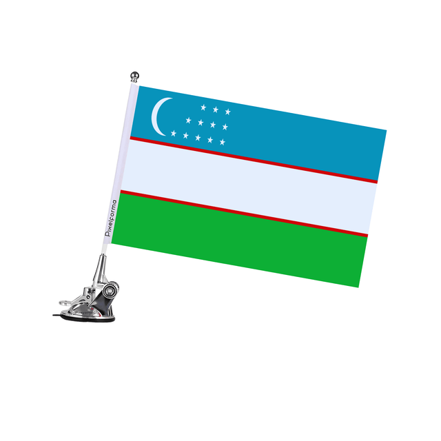 Mât à Ventouse Drapeau de l'Ouzbékistan - Pixelforma