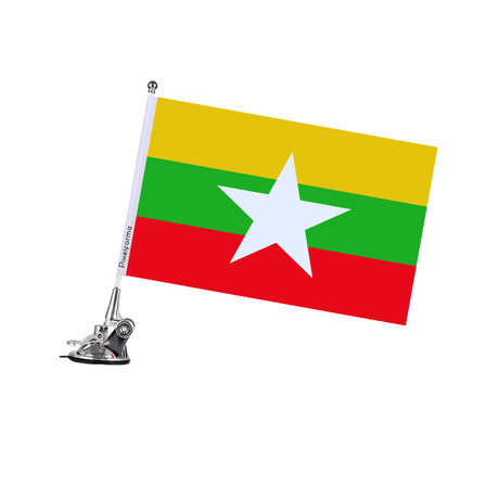 Mât à Ventouse Drapeau de la Birmanie - Pixelforma