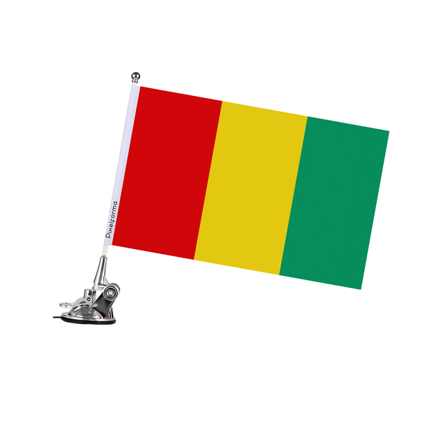 Mât à Ventouse Drapeau de la Guinée - Pixelforma