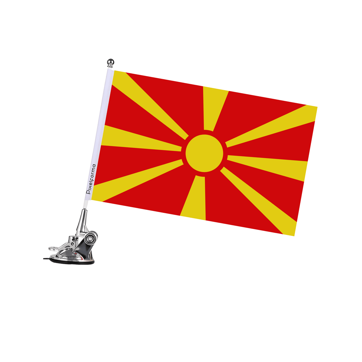 Mât à Ventouse Drapeau de la Macédoine du Nord - Pixelforma