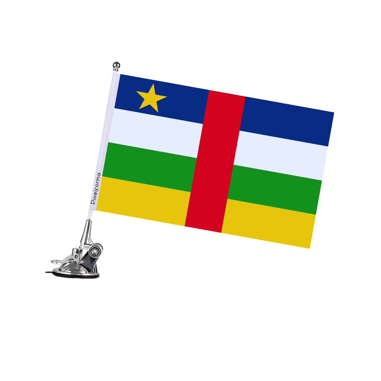 Mât à Ventouse Drapeau de la République centrafricaine - Pixelforma