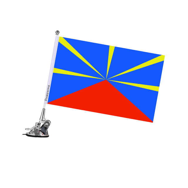 Mât à Ventouse Drapeau de La Réunion - Pixelforma